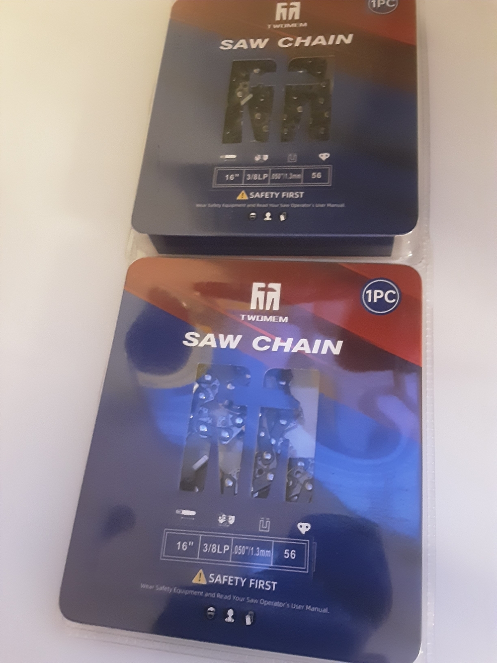 2 Pack 16 8nch Chainsaw Chain 3/8 Inch Lp Pitch 0.050 Gauge 56 Drive Links (46)